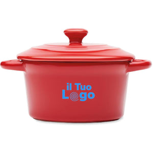 Set fonduta in ceramica 300 ml Rosso - personalizzabile con logo