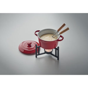 Set fonduta in ceramica 300 ml Rosso - personalizzabile con logo