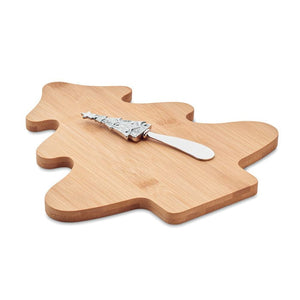 Set formaggio in bamboo beige - personalizzabile con logo