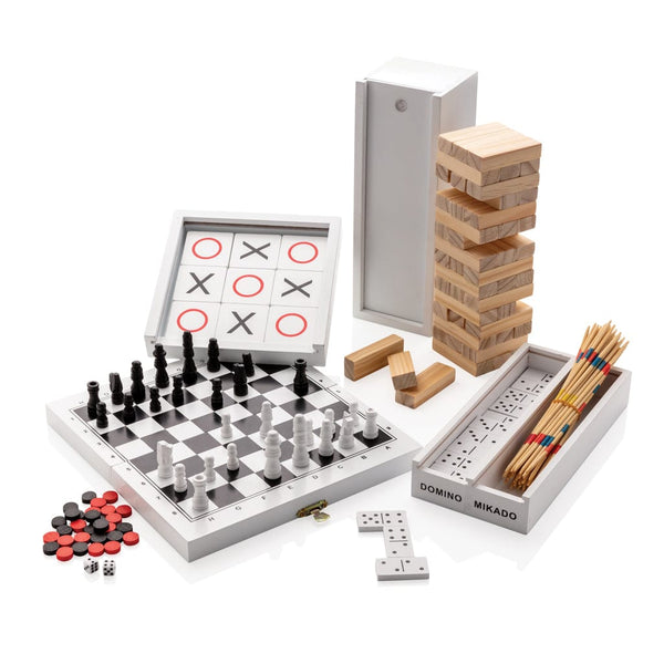 Set giochi deluxe 3 in 1 bianco - personalizzabile con logo