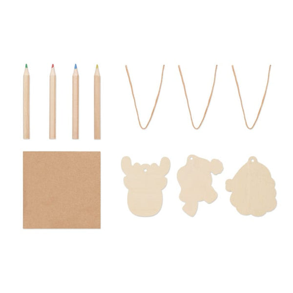 Set in legno da disegno natural - personalizzabile con logo
