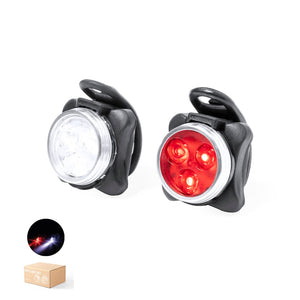Set Luce di Sicurezza Bici Remko nero - personalizzabile con logo