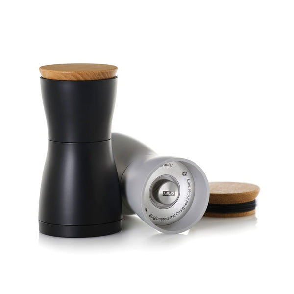 Set macina sale e pepe AdHoc Twin nero - personalizzabile con logo