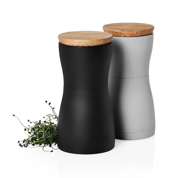 Set macina sale e pepe AdHoc Twin nero - personalizzabile con logo