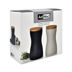 Set macina sale e pepe AdHoc Twin nero - personalizzabile con logo