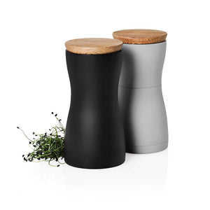 Set macina sale e pepe AdHoc Twin nero - personalizzabile con logo