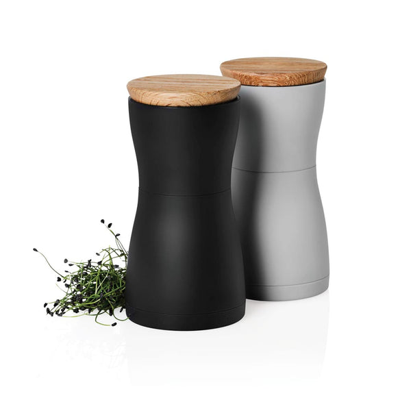 Set macina sale e pepe AdHoc Twin nero - personalizzabile con logo