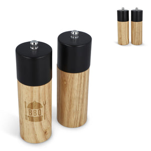 Set macina sale e pepe in legno InSideOut Nero - personalizzabile con logo