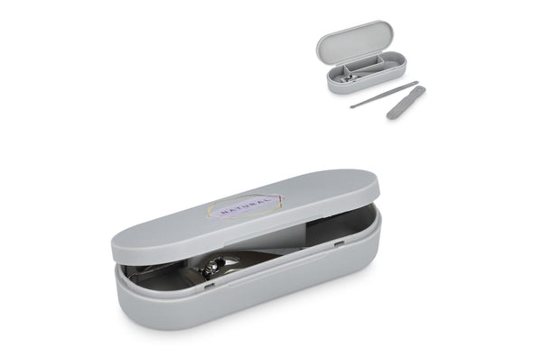 Set manicure 3 pezzi Mira Grigio - personalizzabile con logo