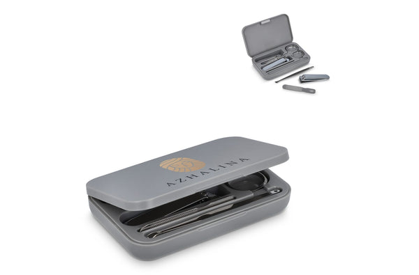 Set manicure 5 pezzi Kira Grigio - personalizzabile con logo