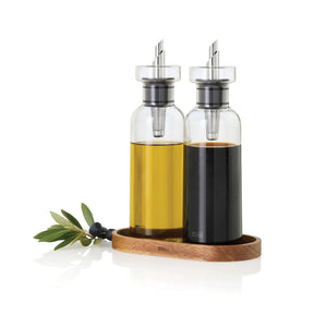 Set olio e aceto AdHoc Menage AromaPour da 300ML trasparente - personalizzabile con logo