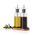 Set olio e aceto AdHoc Menage AromaPour da 300ML trasparente - personalizzabile con logo