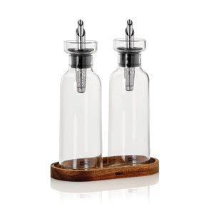 Set olio e aceto AdHoc Menage AromaPour da 300ML trasparente - personalizzabile con logo