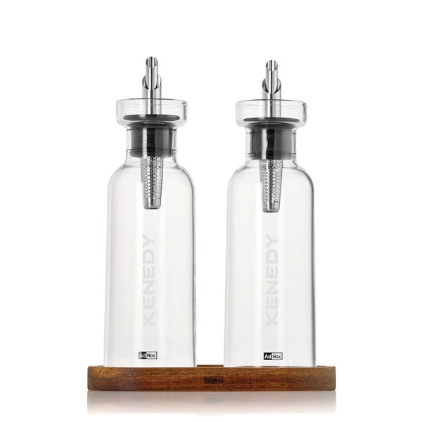 Set olio e aceto AdHoc Menage AromaPour da 300ML trasparente - personalizzabile con logo