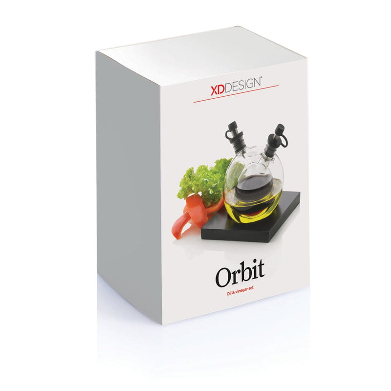 Set olio e aceto Orbit nero - personalizzabile con logo