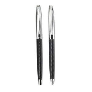 Set penna a sfera e roller Nero - personalizzabile con logo