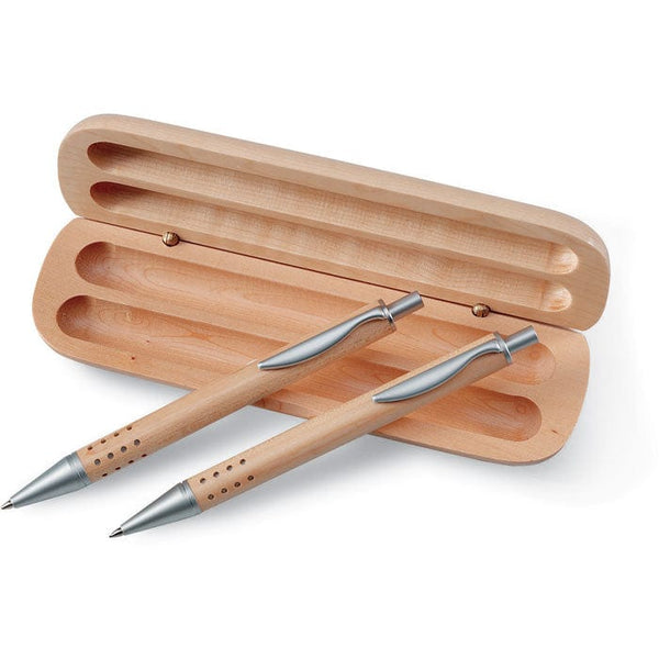 Set penna e matita beige - personalizzabile con logo