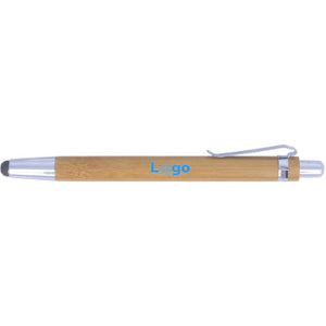 Set penna e matita in bambu beige - personalizzabile con logo