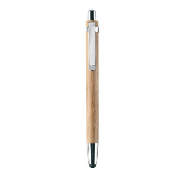 Set penna e matita in bambu beige - personalizzabile con logo