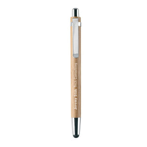 Set penna e matita in bambu beige - personalizzabile con logo