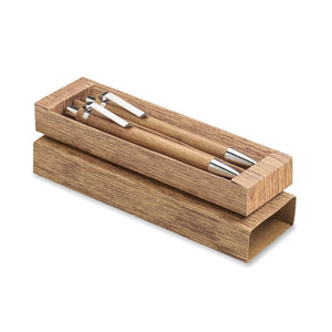 Set penna e matita in legno natural - personalizzabile con logo