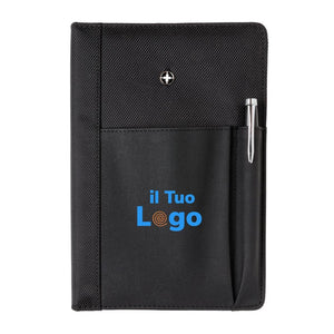 Set penna e taccuino nero - personalizzabile con logo