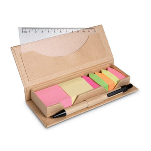 Set penna in custodia cartone beige - personalizzabile con logo