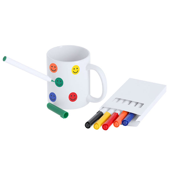 Set Pennarelli Kuyam bianco - personalizzabile con logo