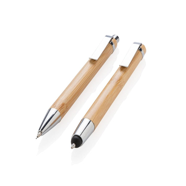 Set penne in bambù marrone - personalizzabile con logo