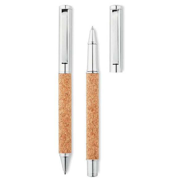 Set penne in sughero beige - personalizzabile con logo