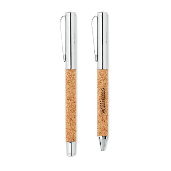 Set penne in sughero beige - personalizzabile con logo