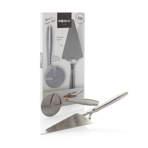 Set pizza BOSKA Copenhagen color argento - personalizzabile con logo