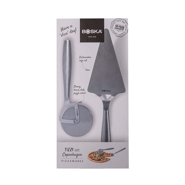 Set pizza BOSKA Copenhagen color argento - personalizzabile con logo