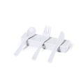 Set Posate Florax bianco - personalizzabile con logo