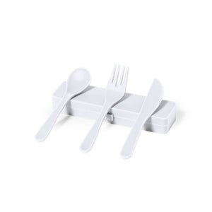 Set Posate Florax bianco - personalizzabile con logo