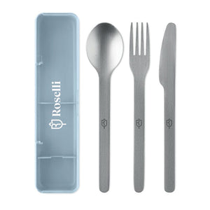 Set posate in acciaio inox - personalizzabile con logo