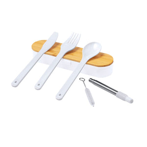 Set Posate Milner bianco - personalizzabile con logo