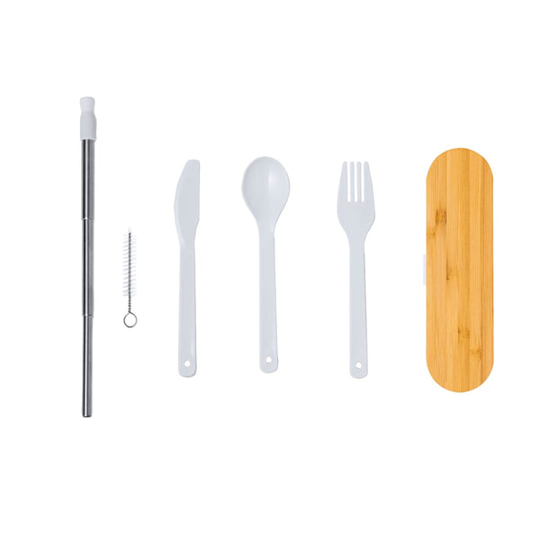 Set Posate Milner bianco - personalizzabile con logo