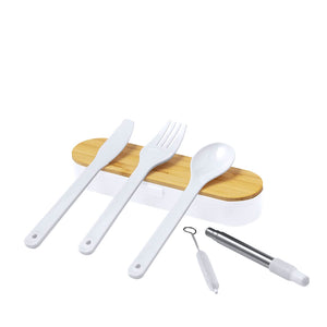 Set Posate Milner bianco - personalizzabile con logo
