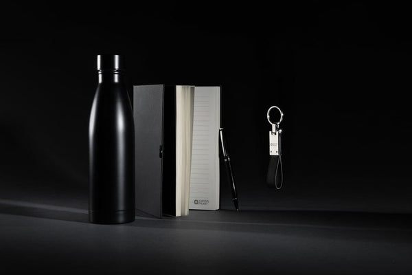 Set regalo business deluxe kit con bottiglia RCS nero - personalizzabile con logo