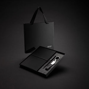 Set regalo business kit certificato RCS nero - personalizzabile con logo