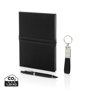 Set regalo business kit certificato RCS nero - personalizzabile con logo