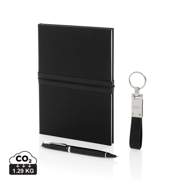 Set regalo business kit certificato RCS nero - personalizzabile con logo