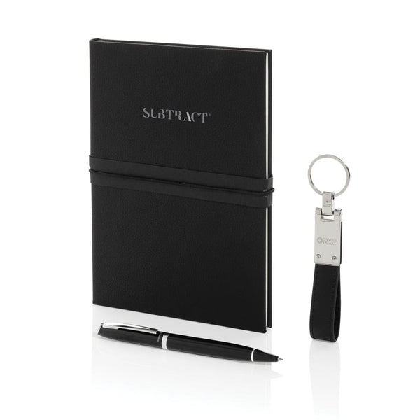 Set regalo business kit certificato RCS nero - personalizzabile con logo