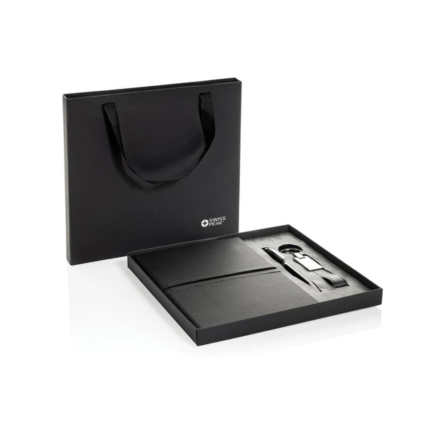 Set regalo business kit certificato RCS nero - personalizzabile con logo