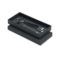 Set regalo da 2 pz in scatola Nero - personalizzabile con logo