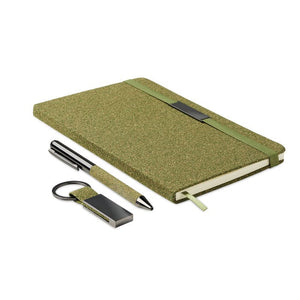 Set regalo da 3 pz in scatola green Verde - personalizzabile con logo