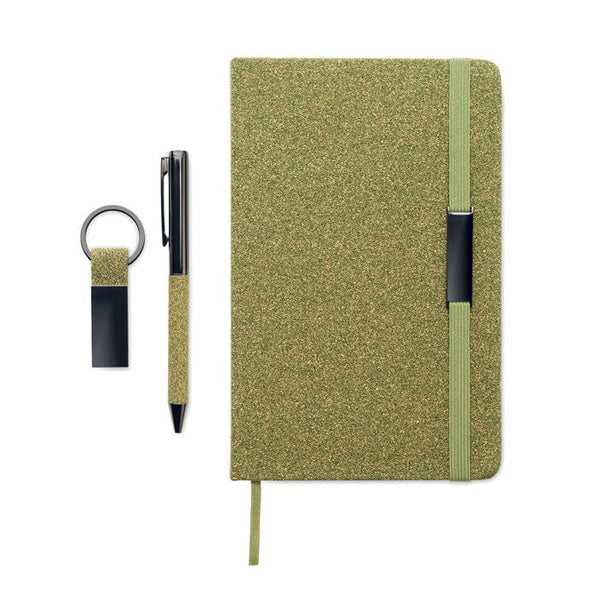 Set regalo da 3 pz in scatola green Verde - personalizzabile con logo