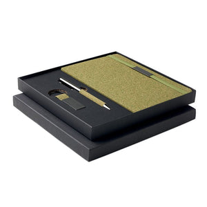 Set regalo da 3 pz in scatola green Verde - personalizzabile con logo