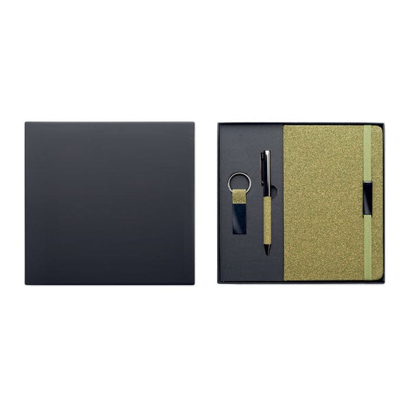 Set regalo da 3 pz in scatola green Verde - personalizzabile con logo